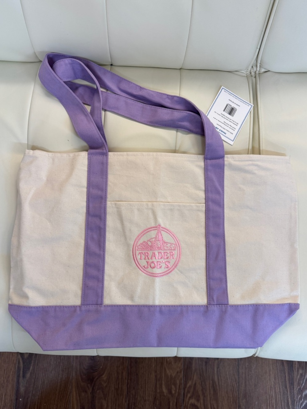 Trader Joe’s Lavender Canvas Tote Bag